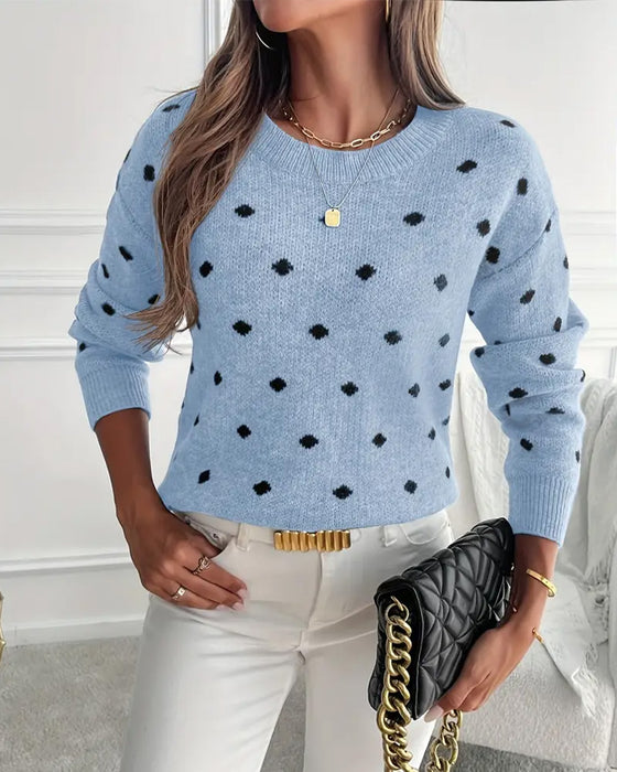 Crew Neck Long-Sleeved Pullover