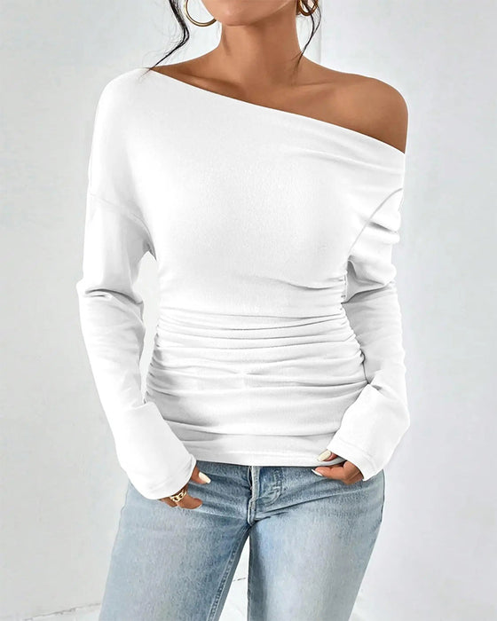 Off-Shoulder Layered Solid Top