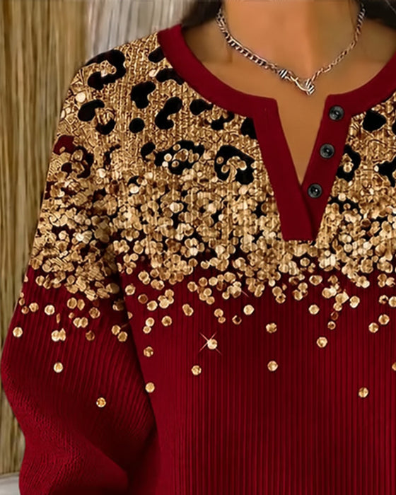 Leopard Print Fashion Casual Sweatshirt