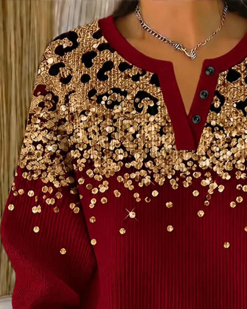 Leopard Print Fashion Casual Sweatshirt