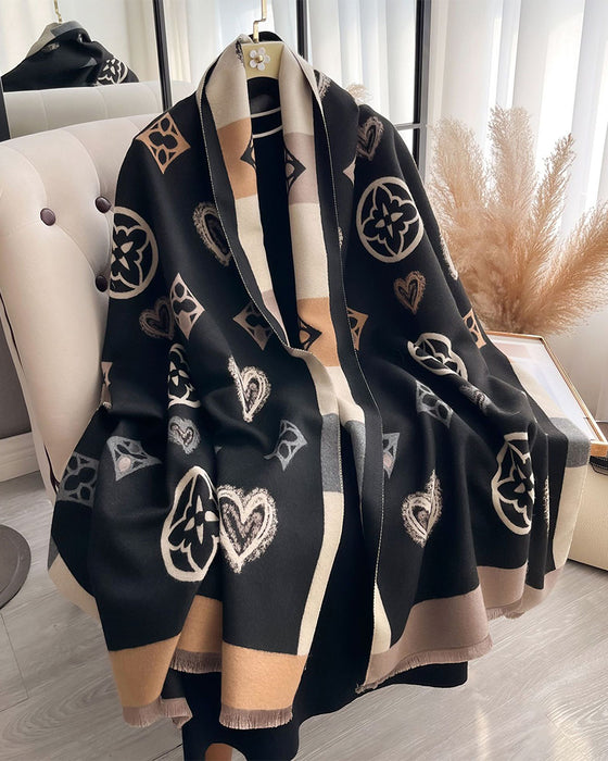 Heart Geometric  Fashion Warm Scarf