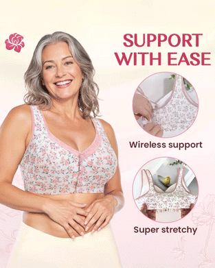 Front Button Comfortable Wireless Lift Bra