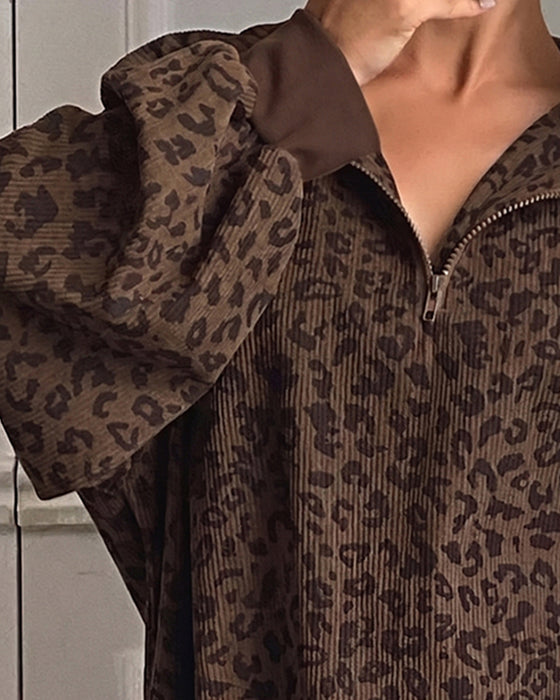 Leopard Long Sleeve Sweatshirt