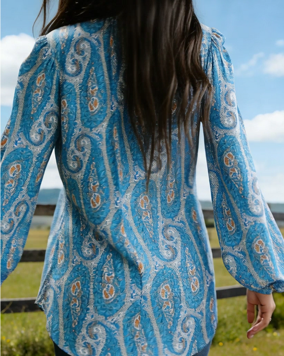 Boho Cashew Flower Print Blouse