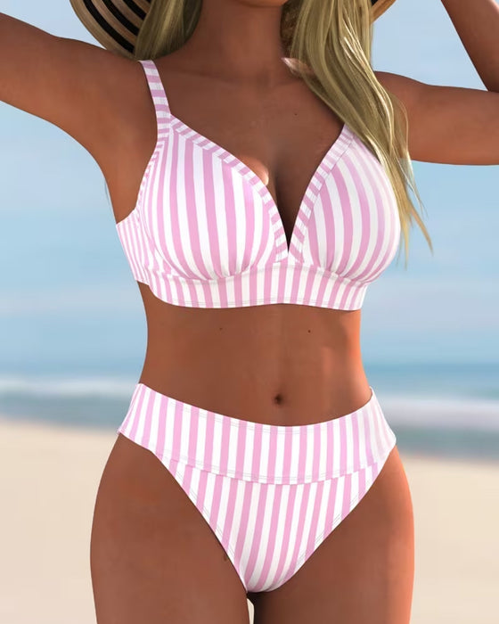 Striped Two-Piece Bikinis