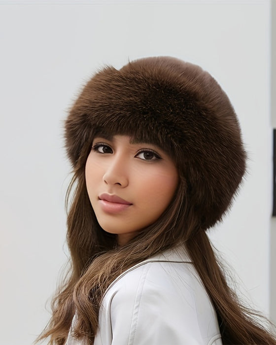 Mongolian Style Women's Thick Warm Plush Hat