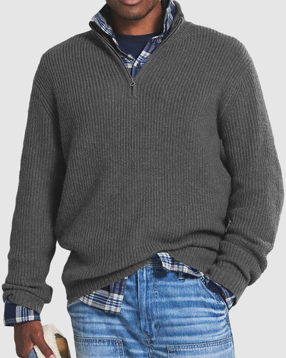 Men's Business Casual Zipper Sweater