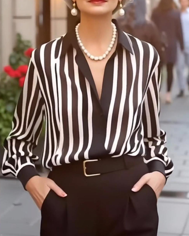 Striped Collared Blouse