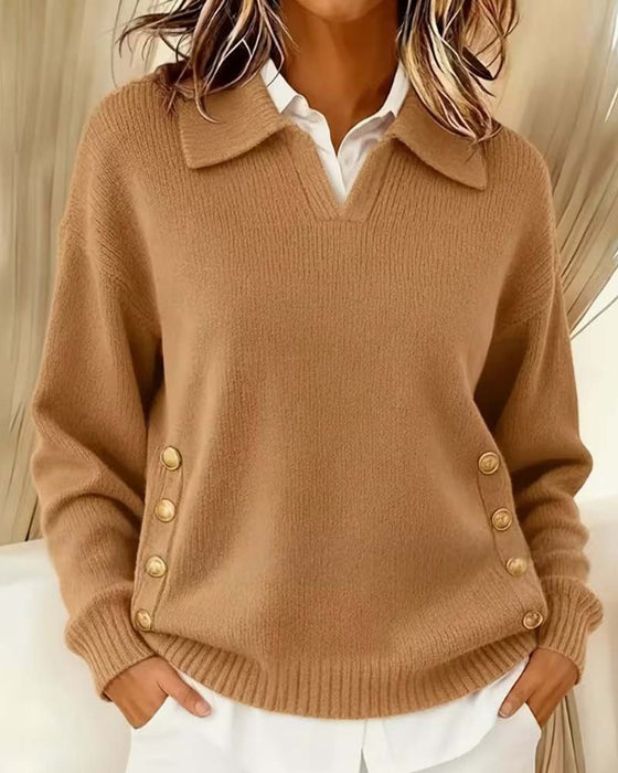Long Sleeve Solid Color Pullover