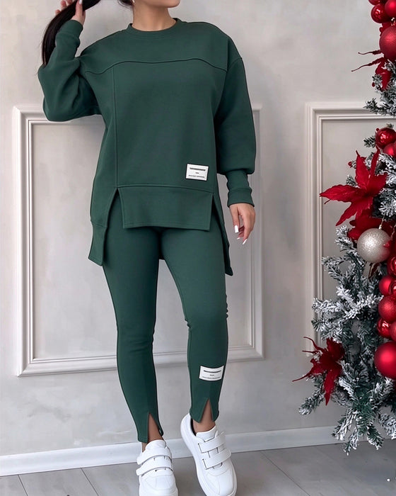 Printed Sweatshirt And Sweatpants Set