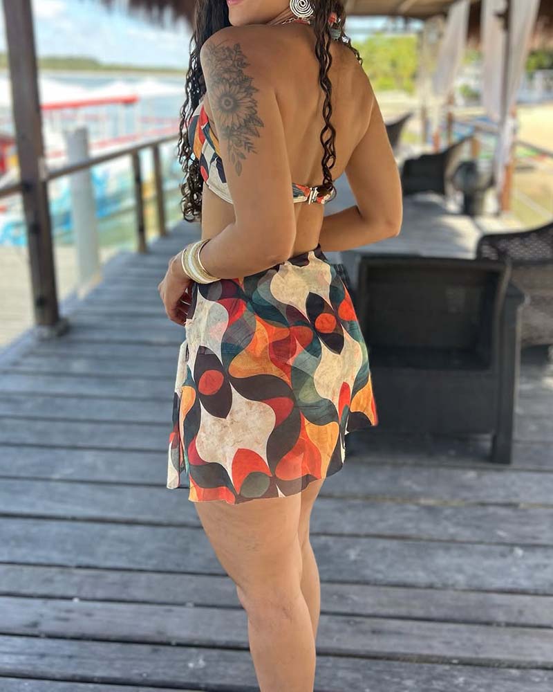 Printed Skirt-Style Two-Piece Bikini