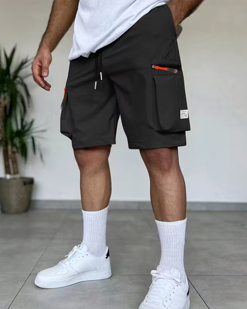 Men's Solid Loose Fit Short Cargo Pant