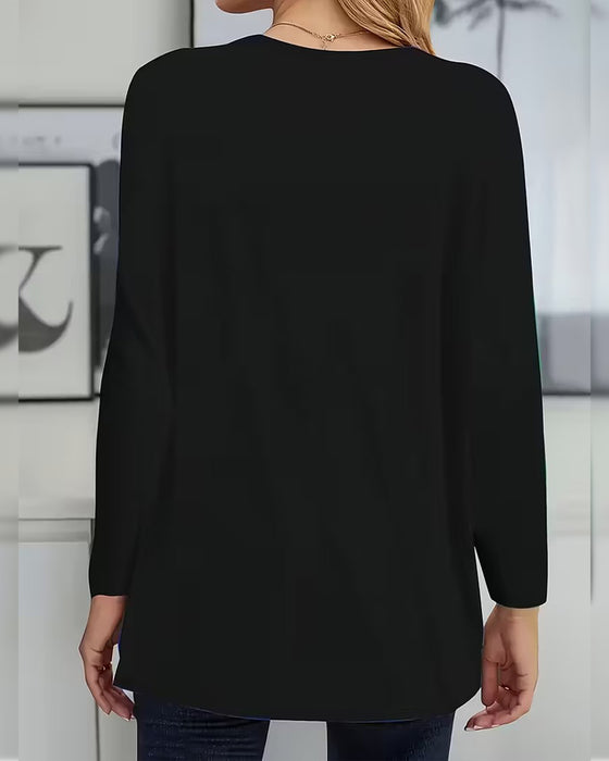 Fine Glitter Love Pocket Design Top