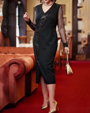 Solid Color Fashionable Straight Dress