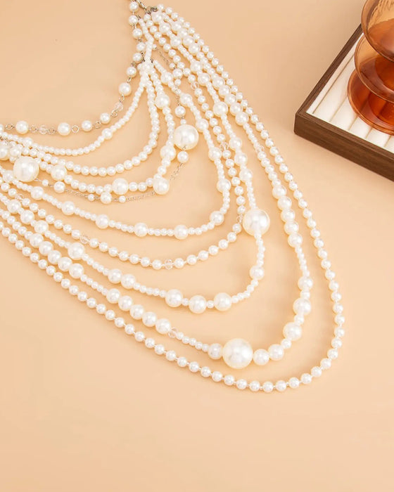 Multi-Layer Long Pearl Necklace