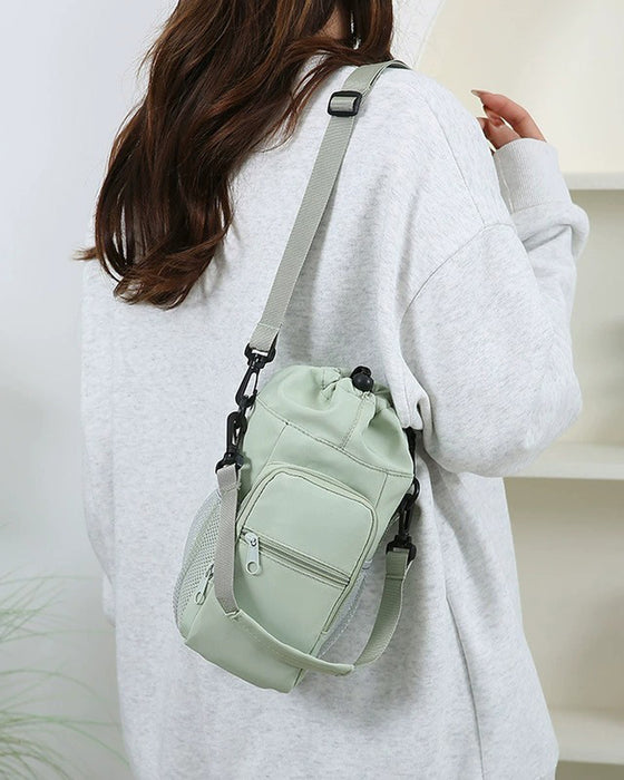 Multi-Pocket Bottle Bag with Phone Holder for Hiking, Travel & Daily Use
