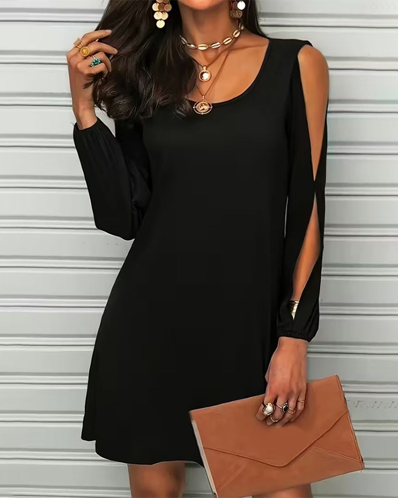 Off-Shoulder Fashion Solid Color Dress