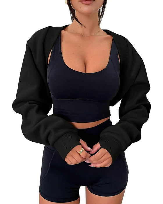 Cropped Cape Hoodie Sweatshirt