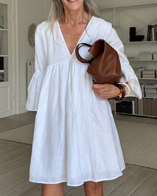 V-Neck Casual Solid Dress