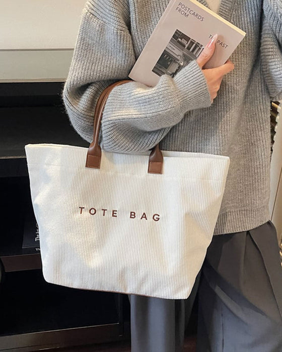 Letter Print Tote Bag