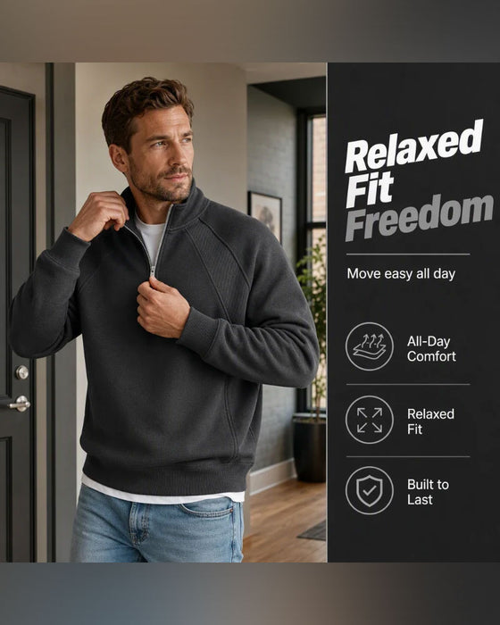 Half Zip Stand Collar Sweatshirt