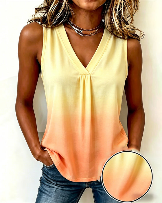 Ombre V-Neck Tank Top