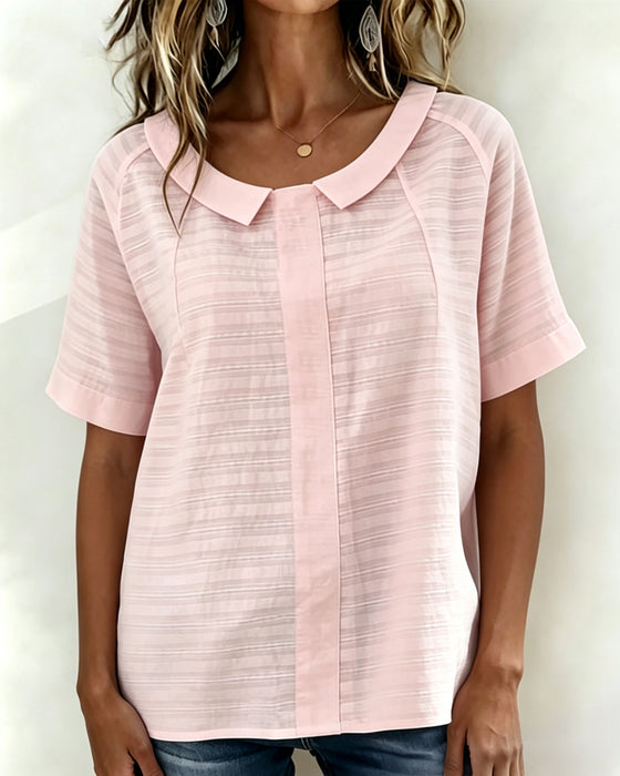 Textured Peter Pan Collar Blouse