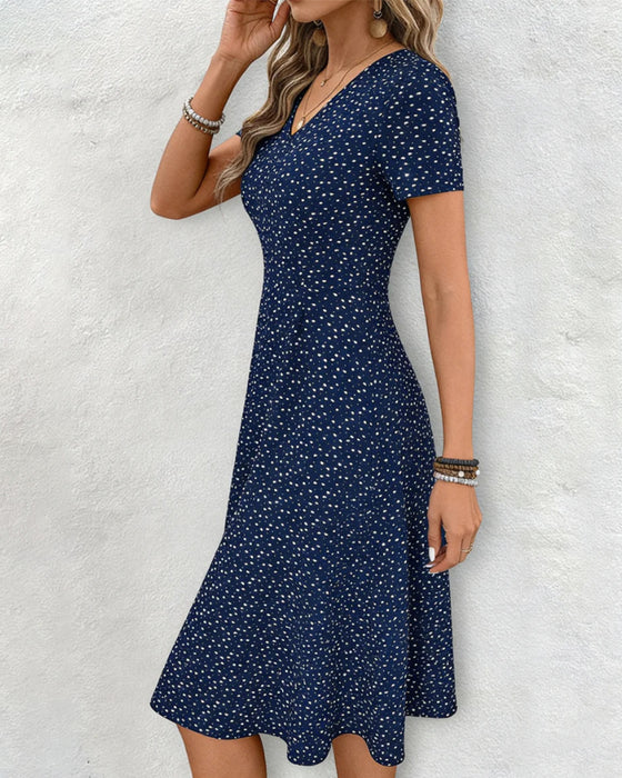 Heart-Shaped Polka Dot Waist Dress