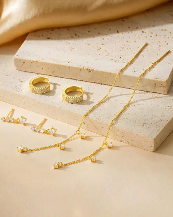 3 Layered Chain Earrings For Women