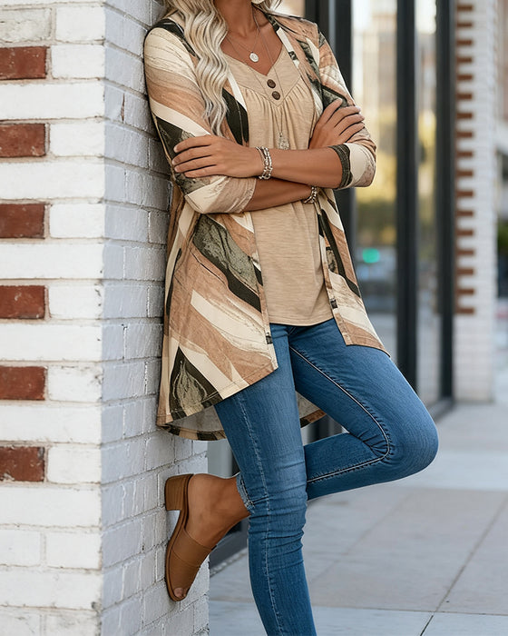 Patchwork Printed Two-Piece Top