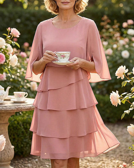 Loose Round Neck Cake Dress