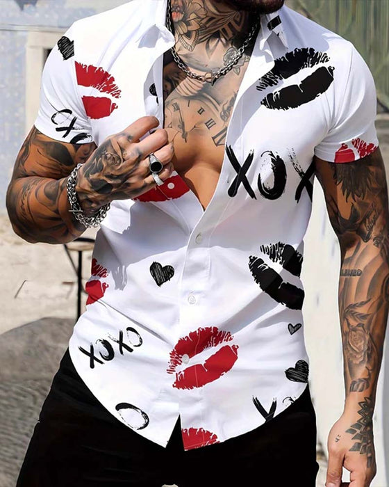 Lapel Button American Men's Shirts