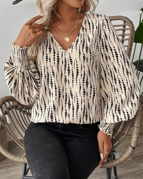 V-Neck Casual Blouse