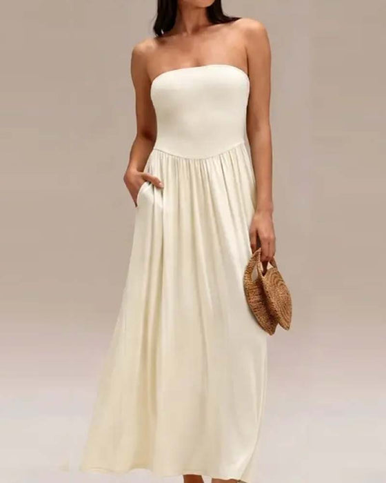 Convertible Strapless Waist-Cinching Dress