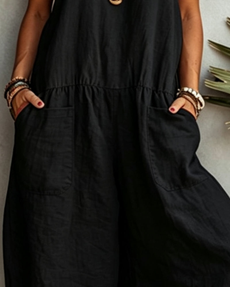 Color-Blocked Pocket Jumpsuit