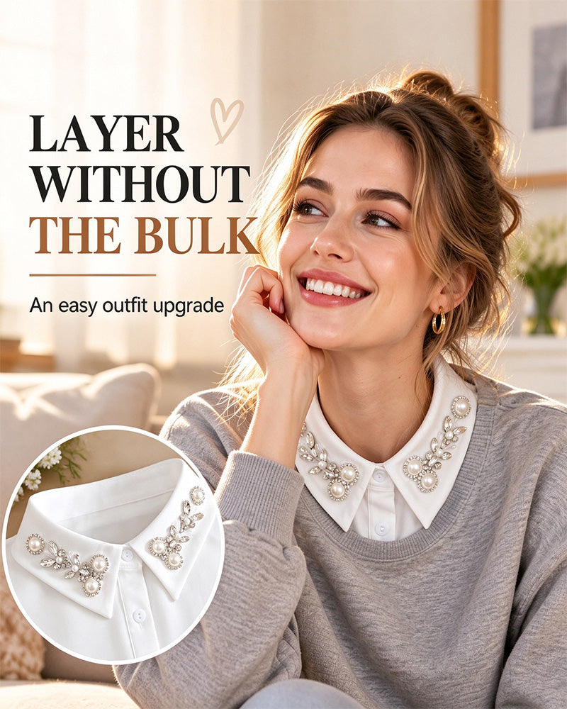 ✨ Jeweled Detachable Collar-Instant Elegance & Effortless Layering