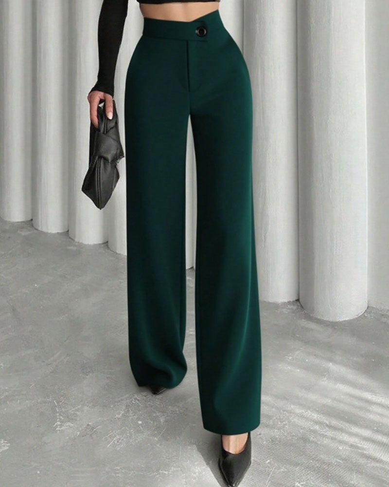 High Waisted Draped Suit Pants