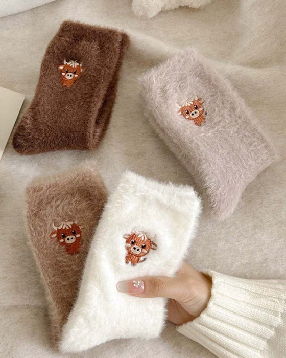 Cute Cow Slipper Socks