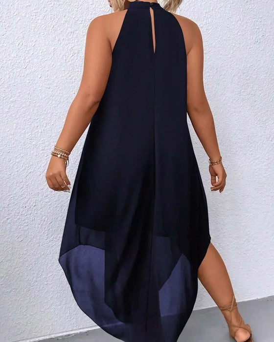 Sleeveless Halter Sophisticated Dress