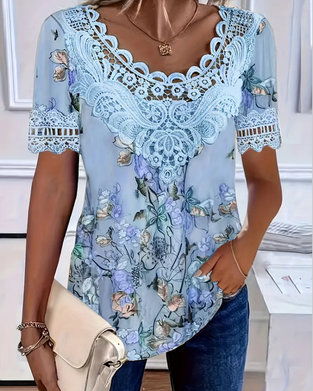 Floral Print Fashion Short Sleeve T-Shirt