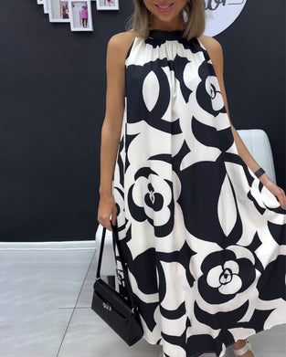 Sleeveless elegant printed dress