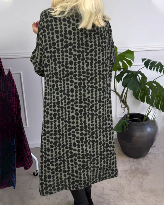 Retro polka dot v-neck dress