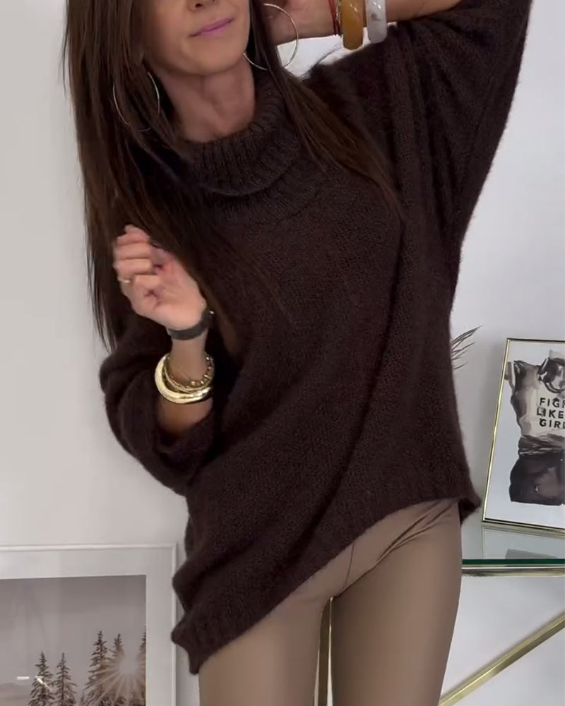 High-Neck Cropped Sweater