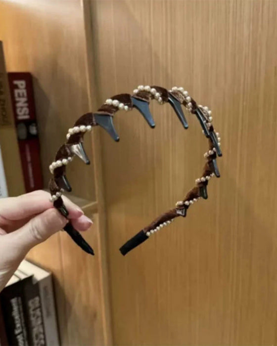 Vintage High Cranium Artificial Pearl Hairband