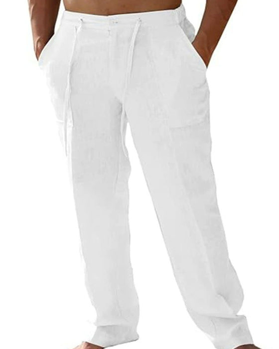 Solid Color Pocket Drawstring Beach Pant