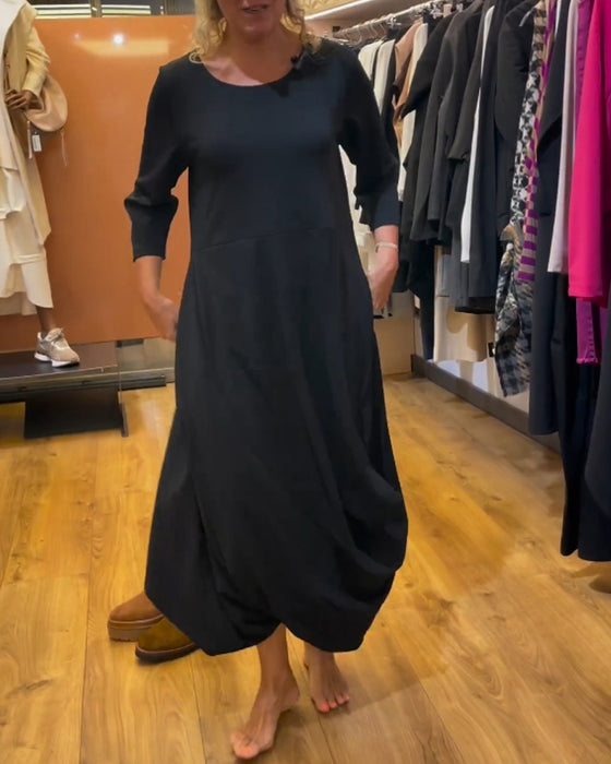 Long-sleeved crew neck dress