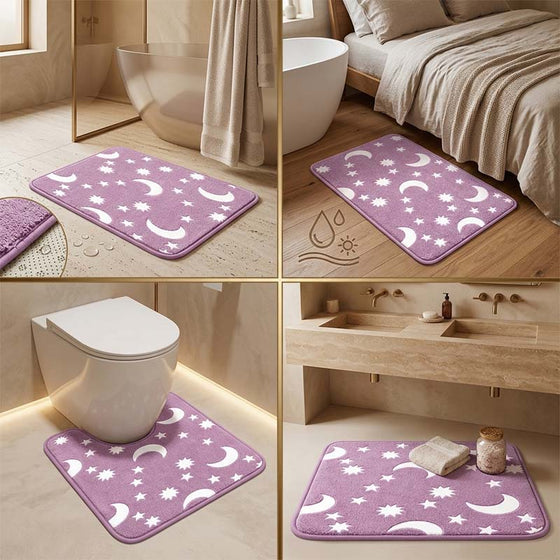 Glow-in-the-dark coral fleece floor mat