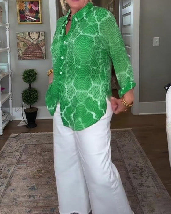 Buttoned Textured Blouse