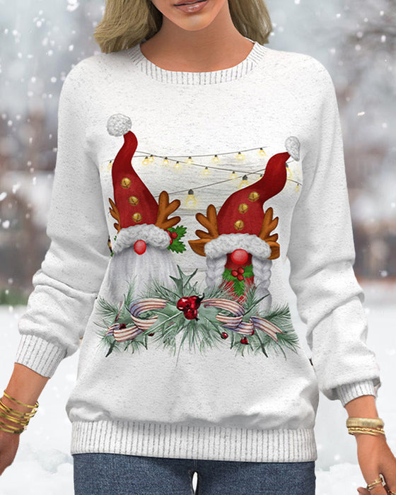 Christmas sweater with snowflake print and raglan sleeves