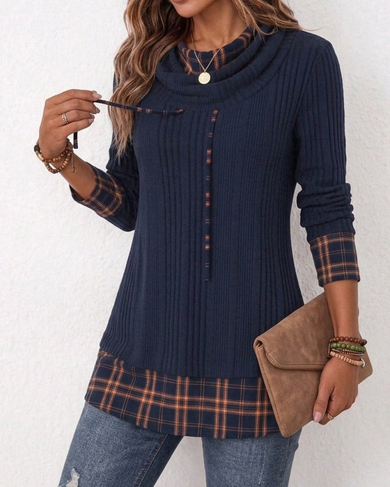 Cowl Neck Long Sleeve Top